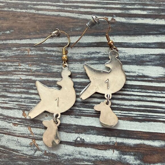 Holiday Earrings - Partridge in a Pear Tree - 12 Days of Christmas - #1 - Picture 4 of 4